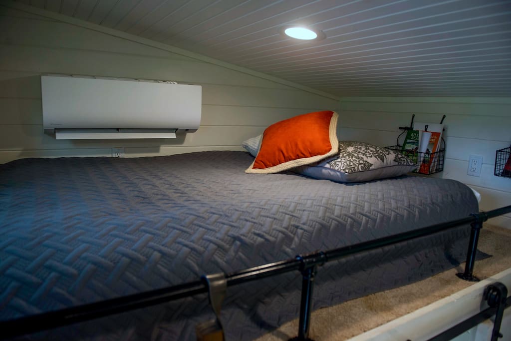 Full-size bed in the extra loft.