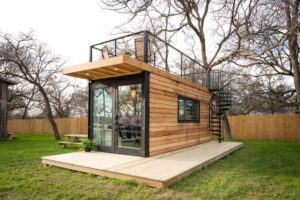 Beautiful 20' container home with upper deck.