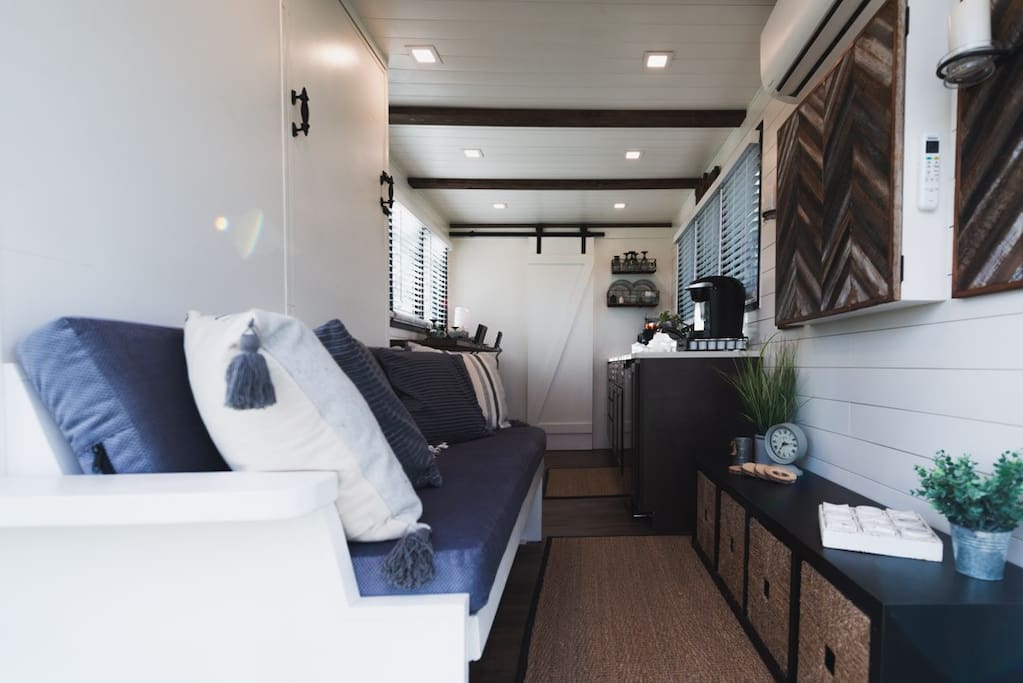 Spacious interior for an 8' by 20' tiny house.